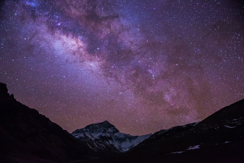 Starry Night Sky in the Mountains